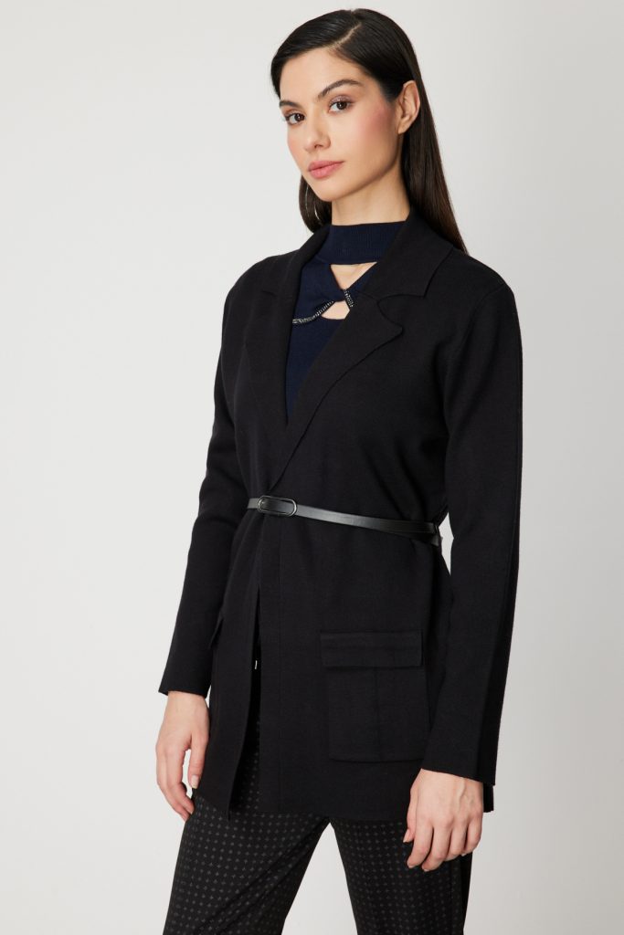 ON TRİKO Beli Kemerli Kapak Cepli Hırka 69907