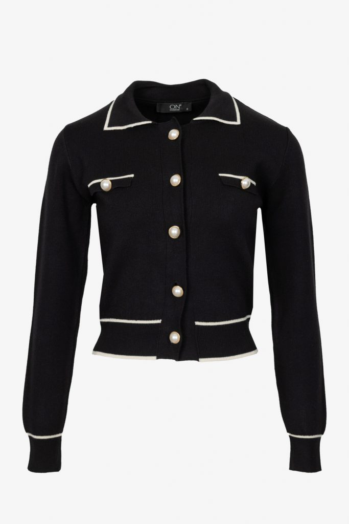 ON TRİKO Şerit Detaylı Düğmeli Hırka 69914