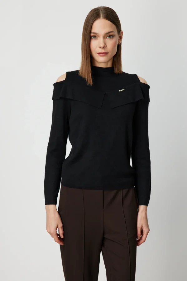 ON TRİKO Omzu Pencere Detaylı Triko Kazak 60479