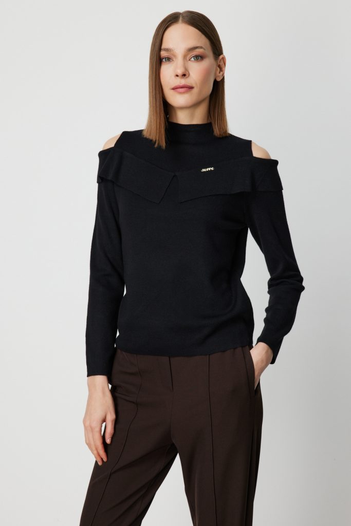 ON TRİKO Omzu Pencere Detaylı Triko Kazak 60479