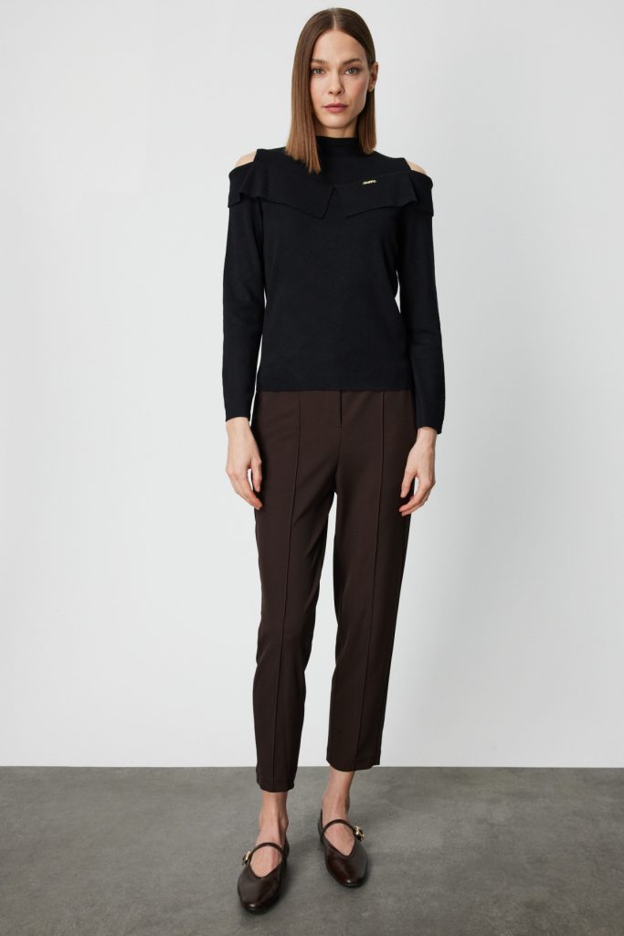 ON TRİKO Omzu Pencere Detaylı Triko Kazak 60479