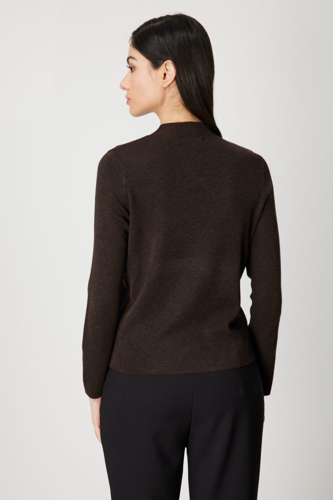 ON TRİKO Pencere Detaylı Taşlı Triko Kazak 60481