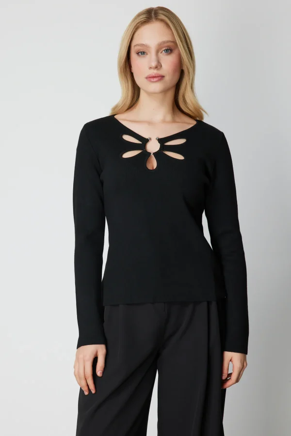 ON TRİKO Yakası Pencereli Triko Kazak 63322