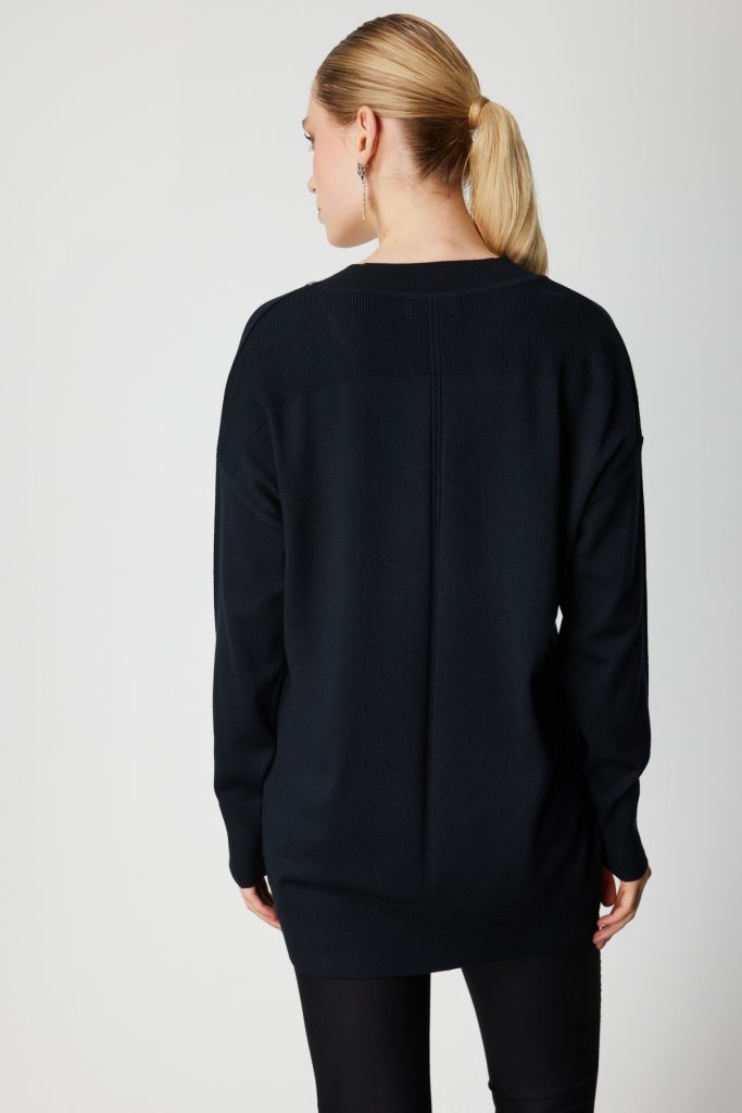 ON TRİKO V Yaka Taşlı Triko Kazak 65311