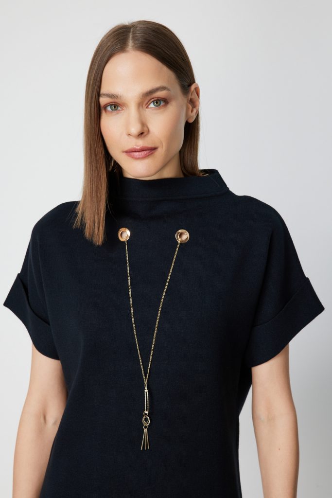 ON TRİKO Aksesuar Detaylı Dik Yaka Triko Kazak 65340