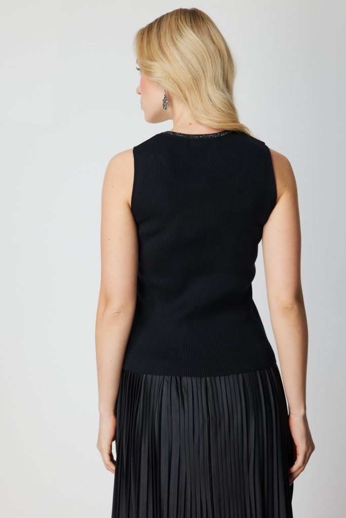 ON TRİKO Yakası Taşlı Kolsuz Triko Kazak 65394