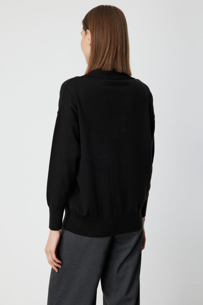 ON TRİKO Polo Yaka Zincir Detaylı Triko Kazak 66336