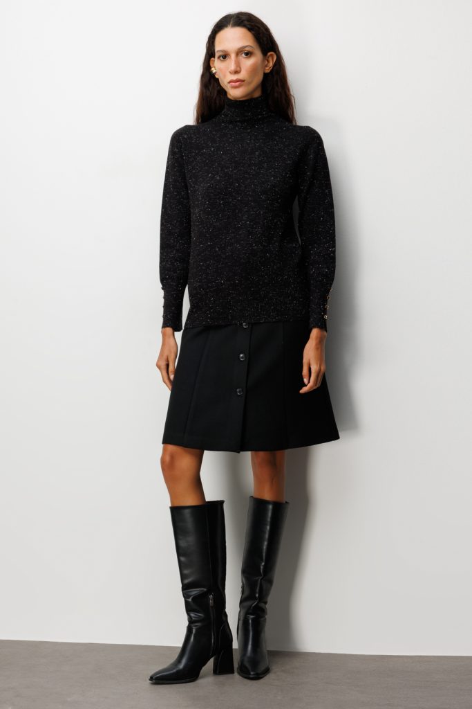 ON TRİKO Balıkçı Yaka Işıltılı Triko Kazak 69318