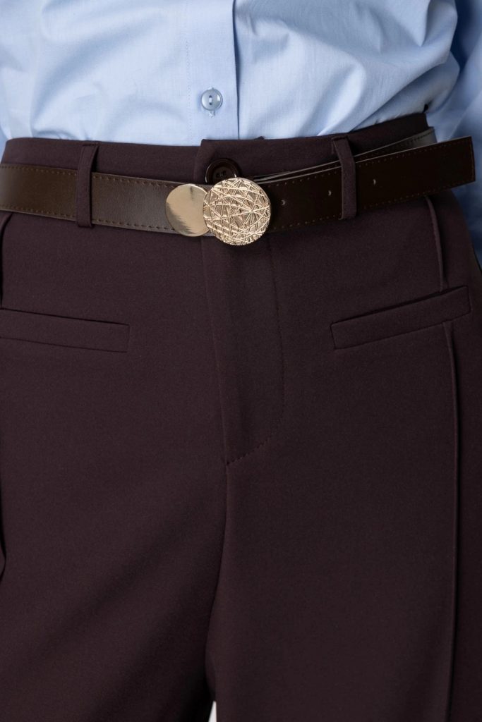 ON TRİKO Beli Kemerli Bol Paça Pantolon 64133 - kahve