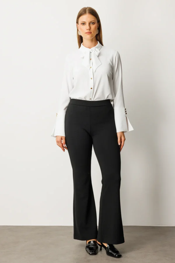 ON TRİKO İnce Fitilli İspanyol Paça Tayt 64164