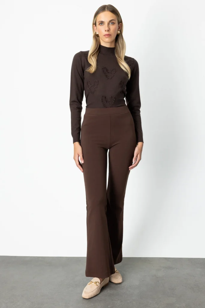 ON TRİKO İspanyol Paça Tayt Pantolon 64165 - kahve