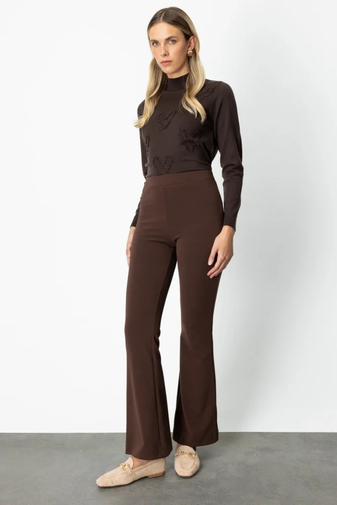 ON TRİKO İspanyol Paça Tayt Pantolon 64165 - kahve