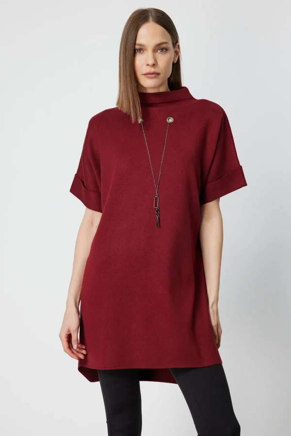 ON TRİKO Zincir Aksesuarlı Kısa Kollu Tunik 65360