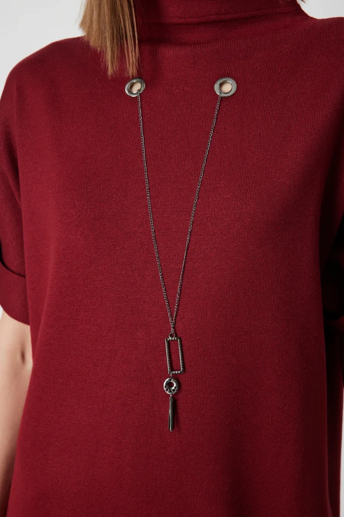 ON TRİKO Zincir Aksesuarlı Kısa Kollu Tunik 65360