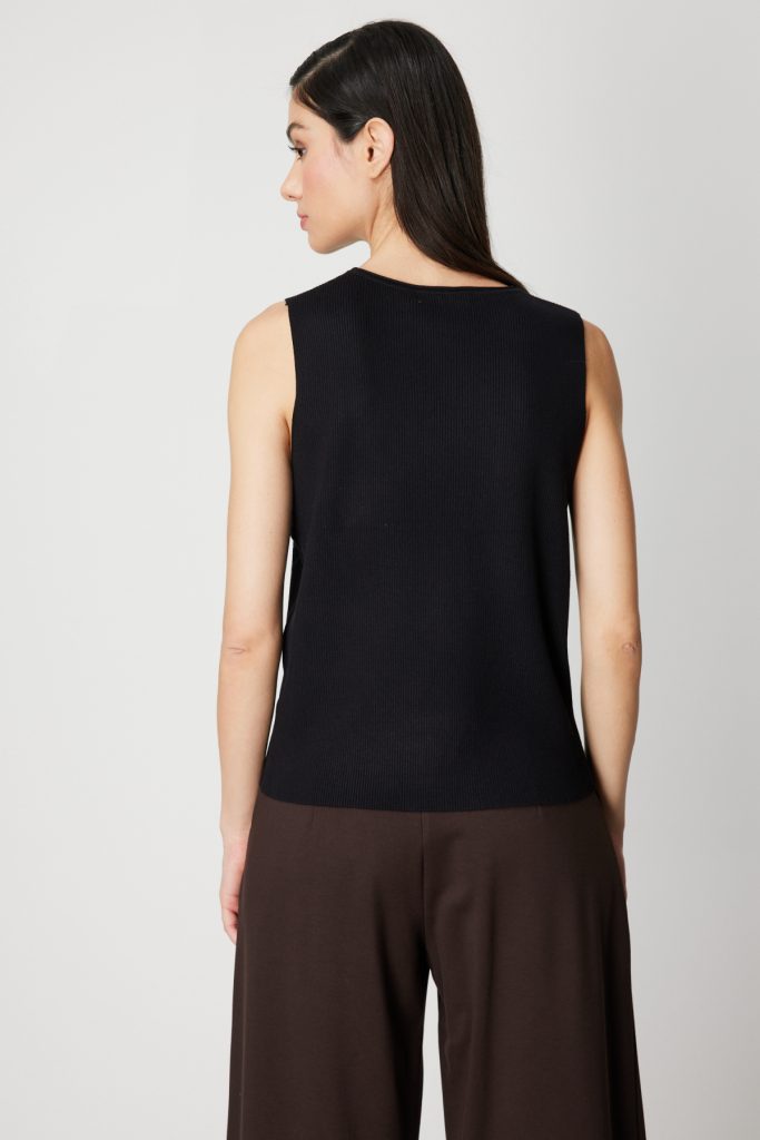 ON TRİKO Önü Taş İşlemeli Kolsuz Triko Bluz 60352