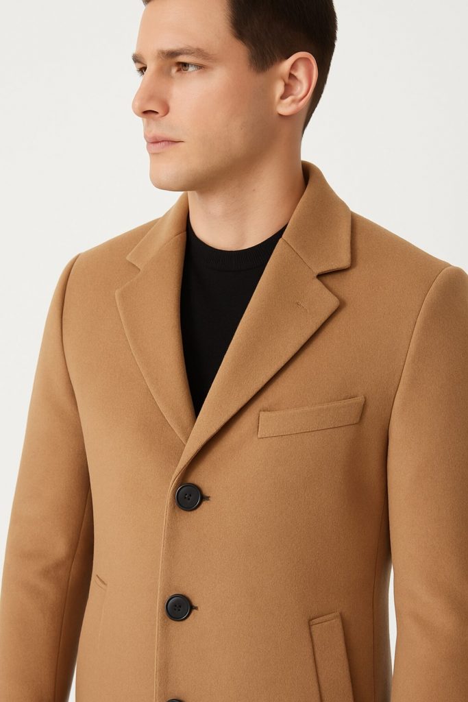 PALMONTE Mono Kaşe Kaban 4285 - hardal