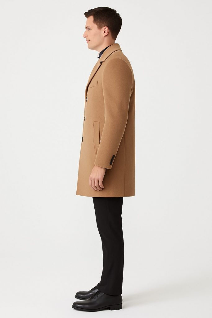 PALMONTE Mono Kaşe Kaban 4285 - hardal