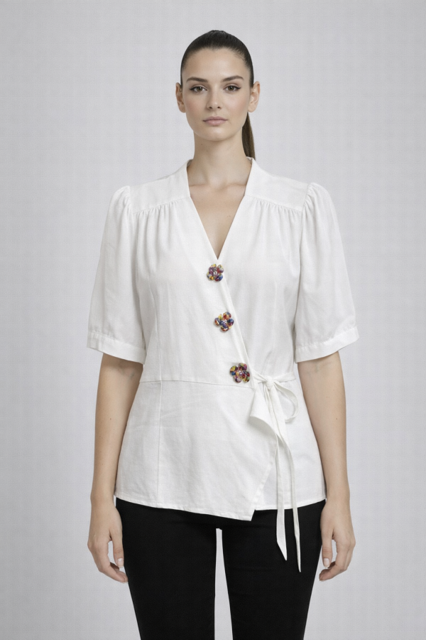 Perzoni Çiçek Desenli Bluz 4840