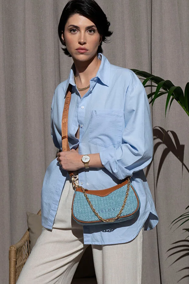 SİSLEY Omuz Çantası 044 - MAVİ