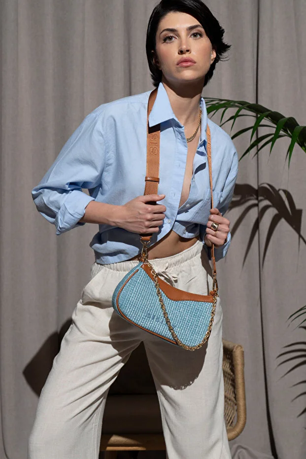 SİSLEY Omuz Çantası 044 - MAVİ