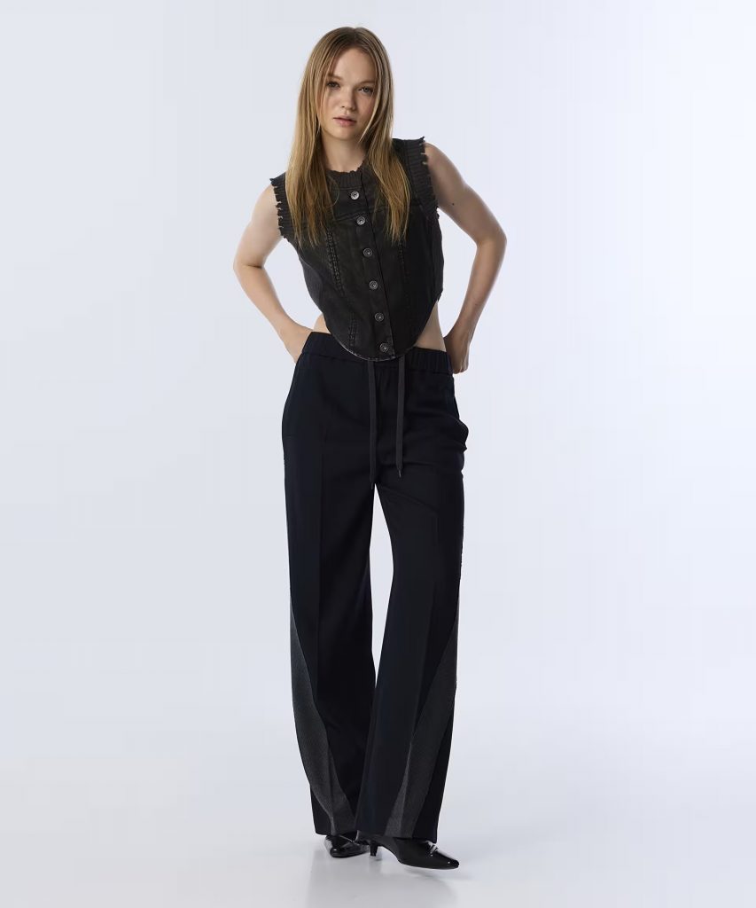 TIWST Colorblock Wide Leg Fit Pantolon TW6250003193 - Lacivert