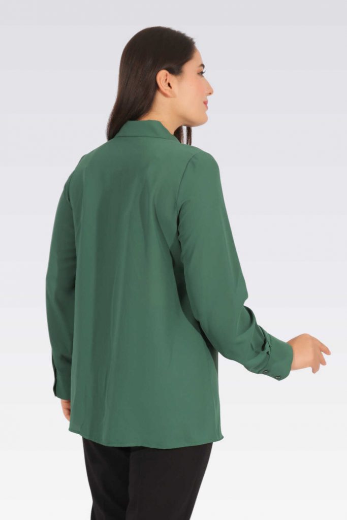 TOLGA SARAÇOĞLU Uzun Kollu Şık Bluz 10937 - ZÜMRÜT