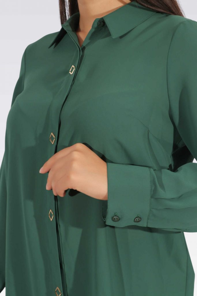 TOLGA SARAÇOĞLU Uzun Kollu Şık Bluz 10937 - ZÜMRÜT