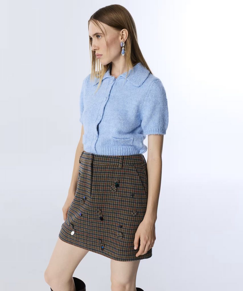 TWIST Karma Aksesuarlı Kazayağı Desen Etek TW6250004133