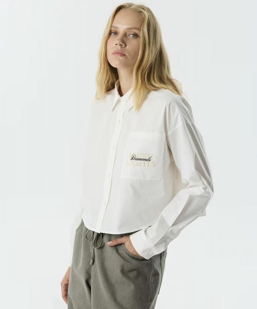 TWİST Slogan Baskılı Poplin Gömlek TW6250025054 - EKRU