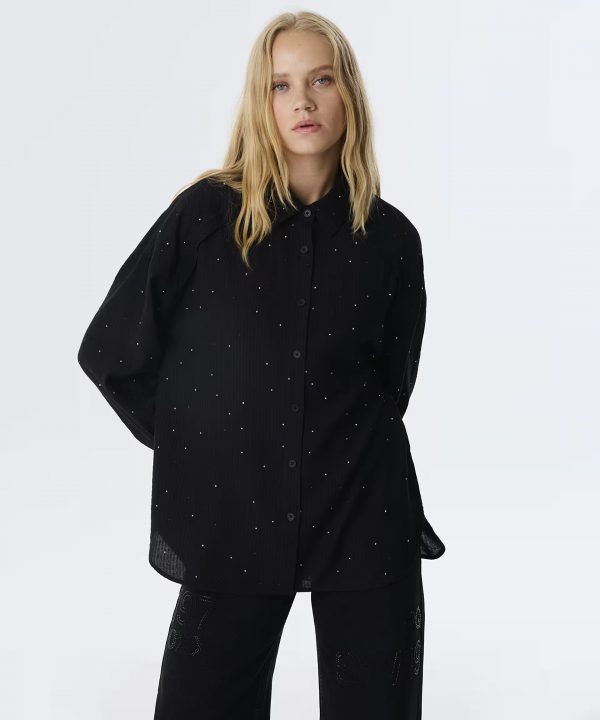 TWIST Hotfıx Baskılı Pileli Gömlek TW6250025089