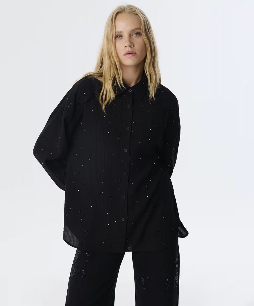 TWIST Hotfıx Baskılı Pileli Gömlek TW6250025089