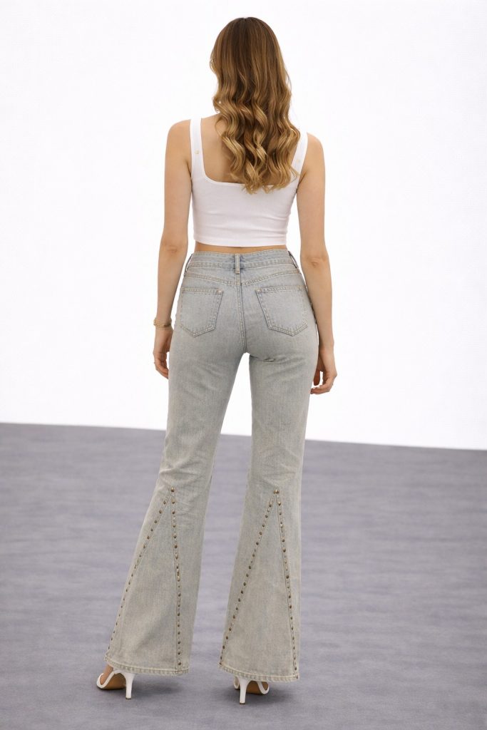 TWIST JEAN Zımba Baskılı Pantolon 18001