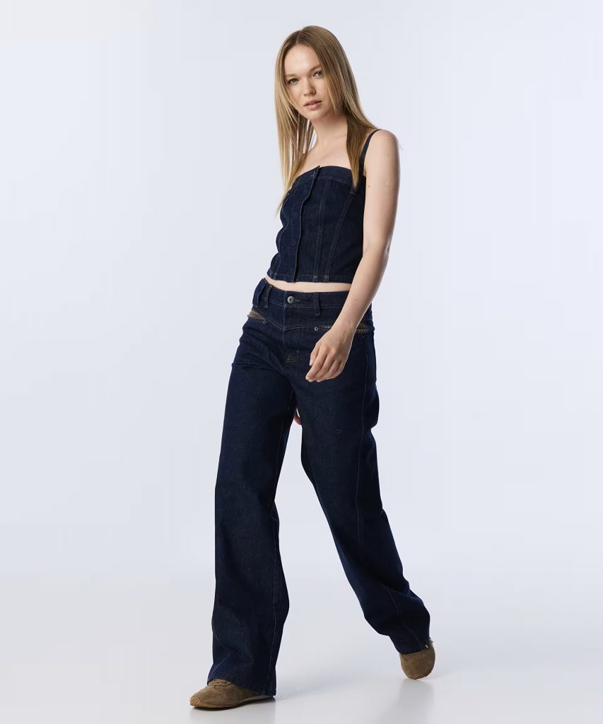 TWIST Kumaş Mix Wide Leg Jean Pantolon  TW6250018024