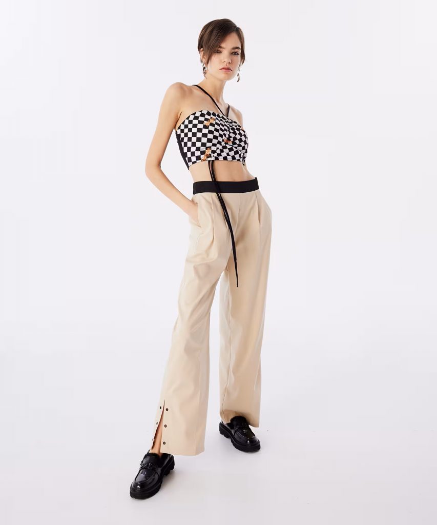 TWIST Paçası Düğmeli pantolon03103 - BEJ