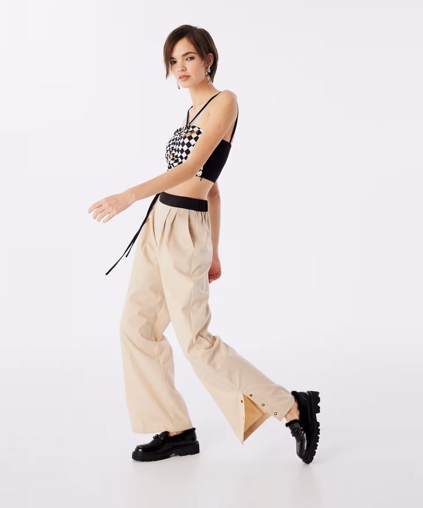 TWIST Paçası Düğmeli pantolon03103 - BEJ