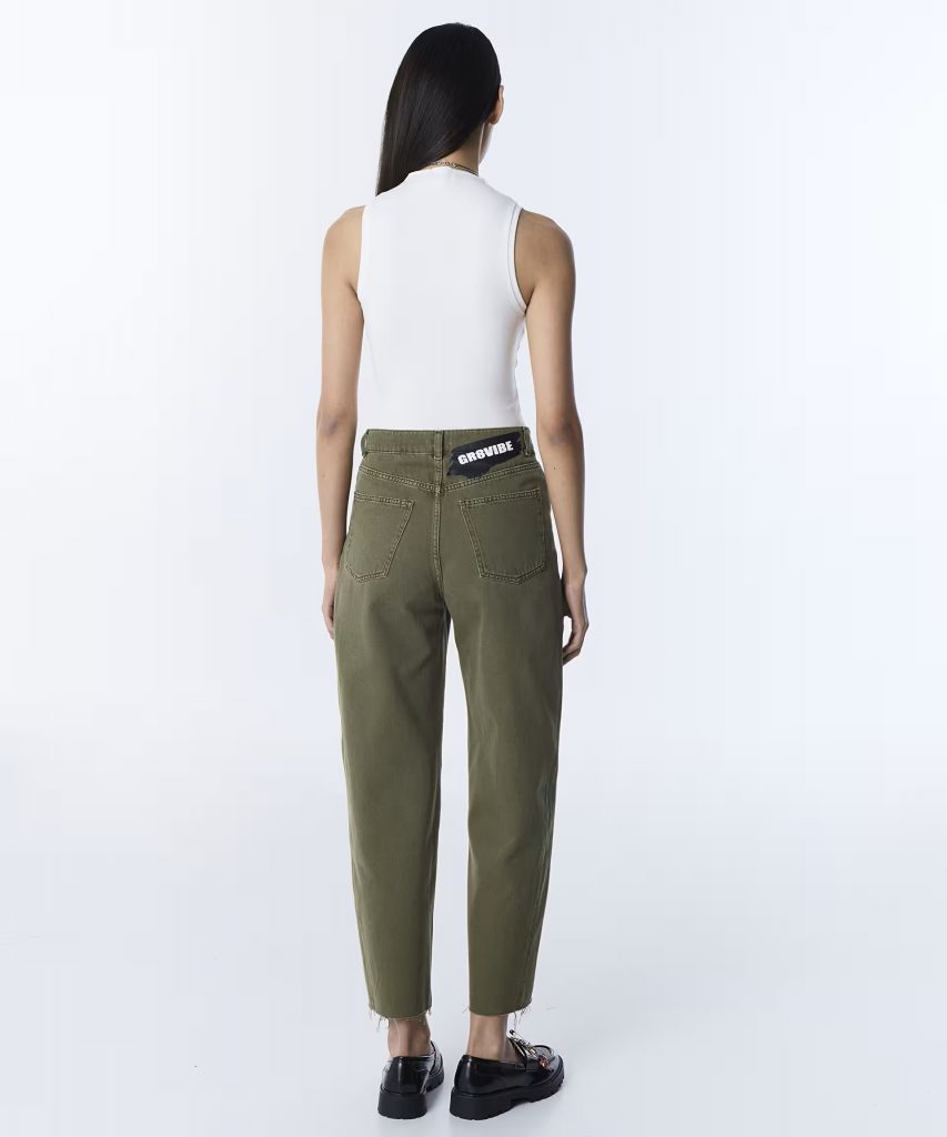 TWİST SLOGANLI BAGGY JEAN PANTOLON TS1260018033 - HAKİ