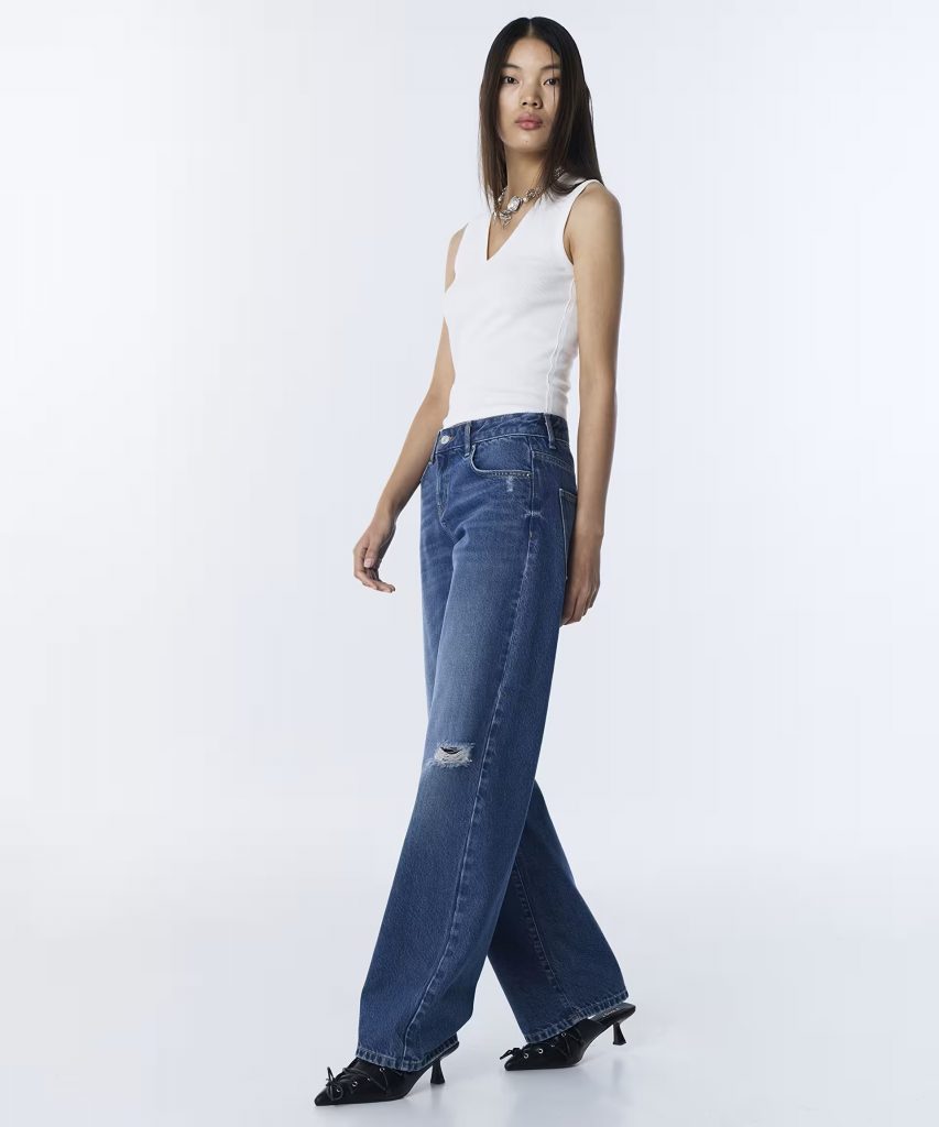 TWİST ESKİTME EFEKTLİ JEAN PANTOLON TS1260018037 - K.İNDİGO