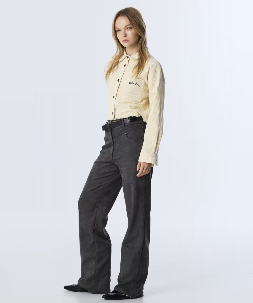 TWIST Süet Görünümlü ve Kemerli Pantolon TW6250003201 - ANTRASİT