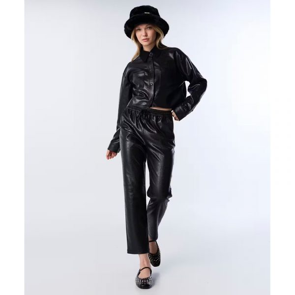 TWIST Deri Görünümlü Elastik Bel Kadın Pantolon TW6250003209