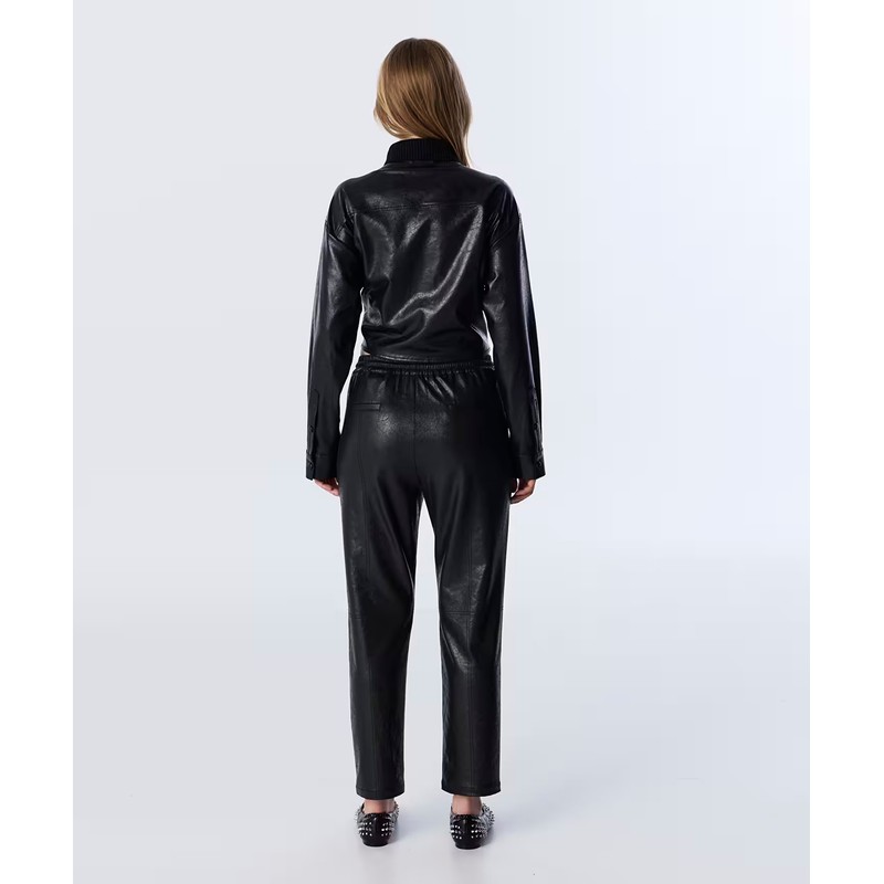 TWIST Deri Görünümlü Elastik Bel Kadın Pantolon TW6250003209 - Siyah