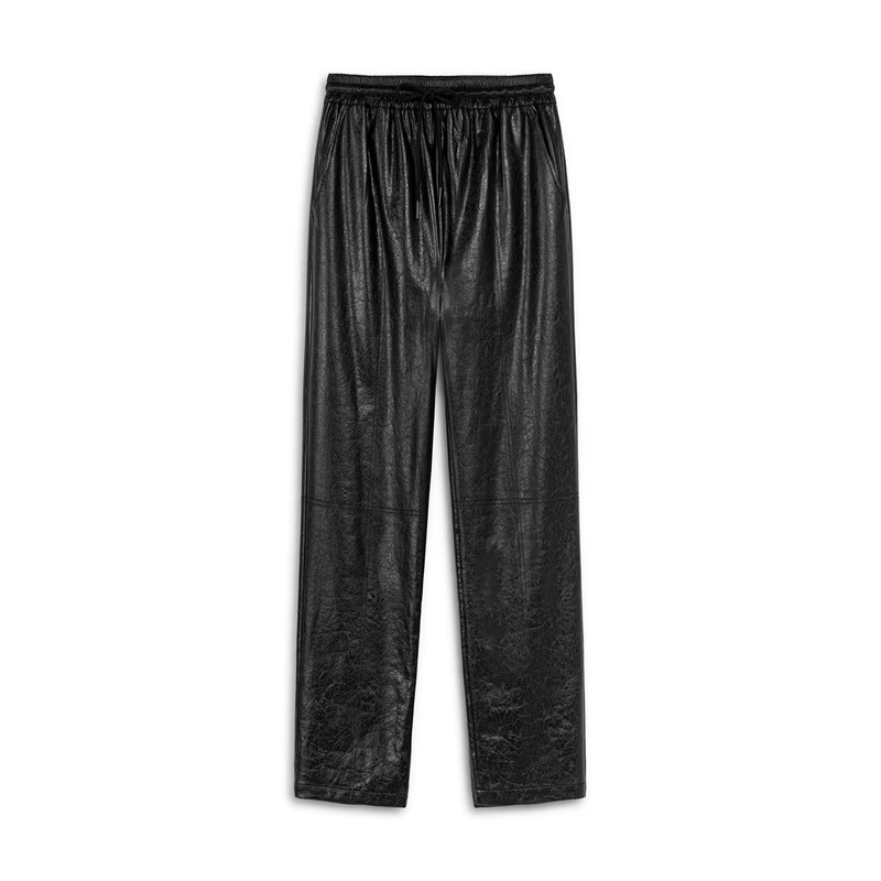 TWIST Deri Görünümlü Elastik Bel Kadın Pantolon TW6250003209 - Siyah