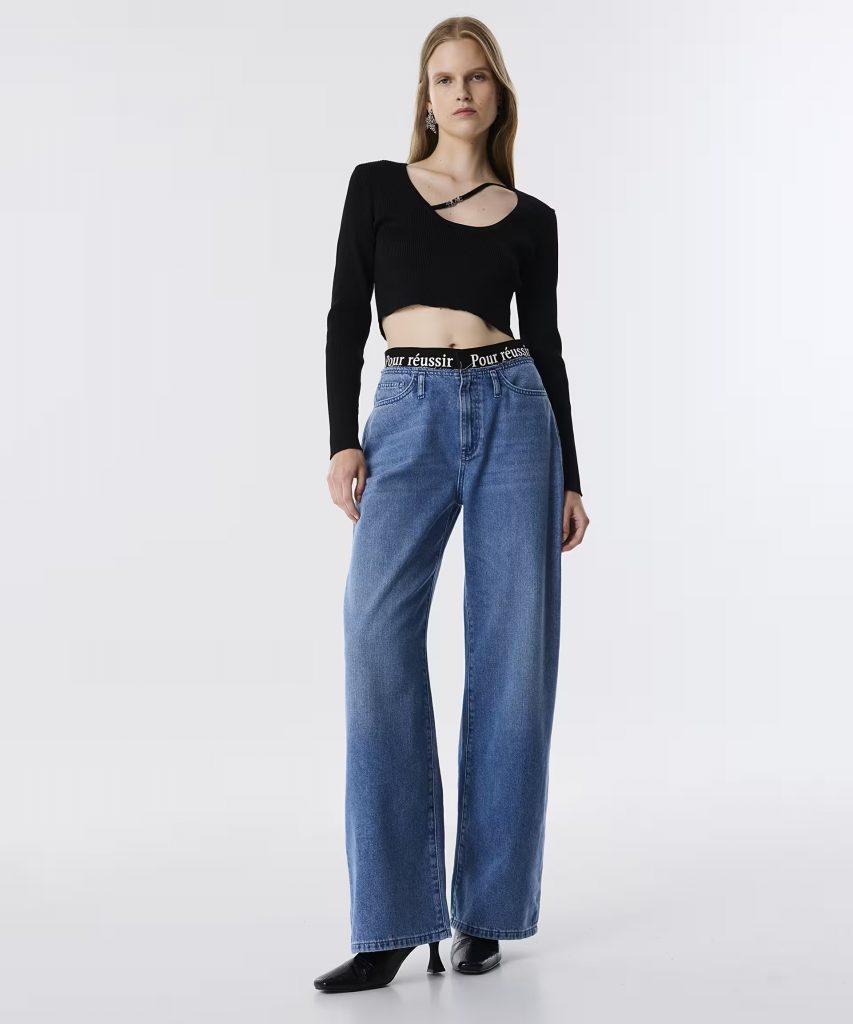 TWİST Sloganlı Elastik Bel Jean Pantolon TW6250018022