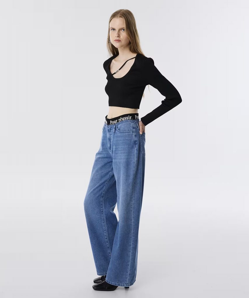 TWİST Sloganlı Elastik Bel Jean Pantolon TW6250018022