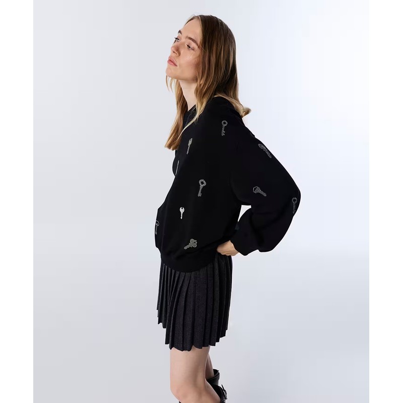 TWIST  Hotfix Baskılı Kadın Sweatshirt TW6250091057 - Siyah