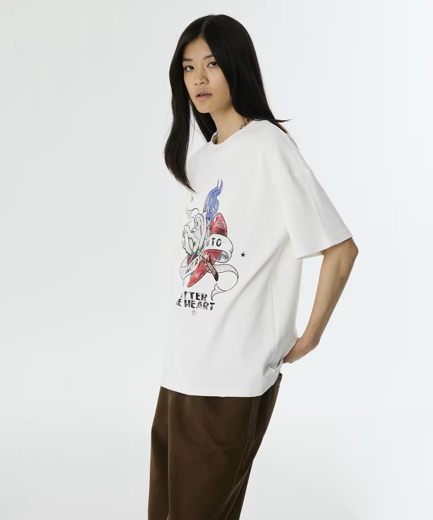 TWIST Slogan ve Görsel Baskılı Oversıze T-shirt TW6250070041