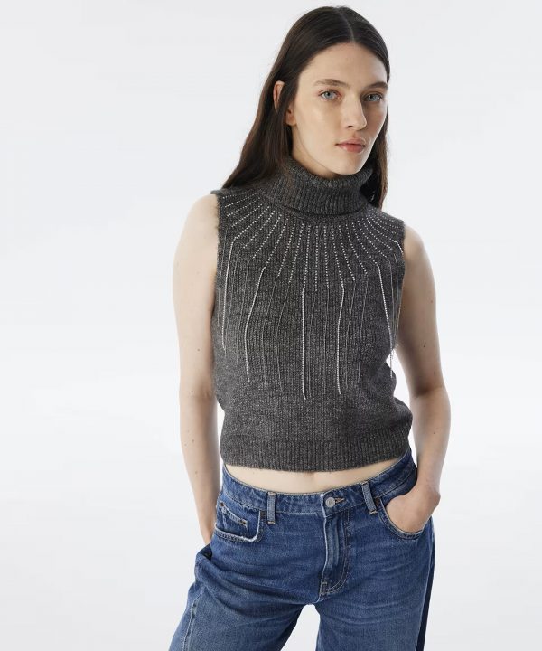 TWIST Kristal Taş Şeritli Süveter TW6240050342