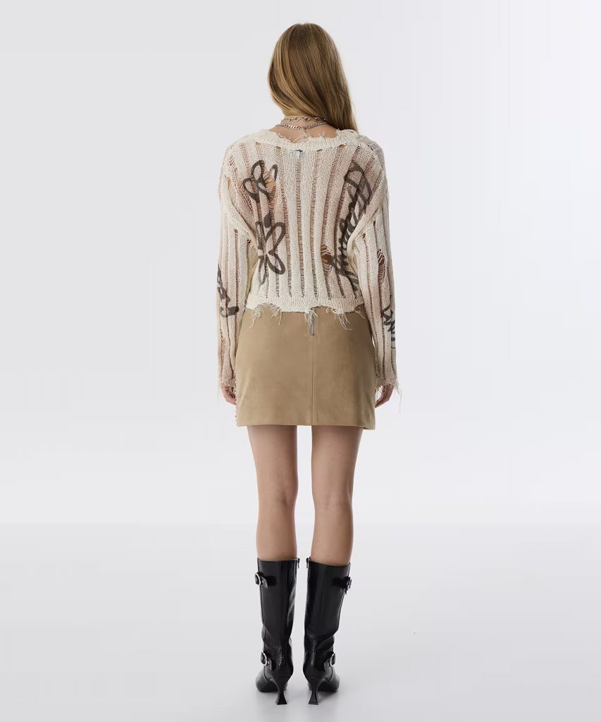 TWIST Slogan Baskılı Eskitme Efekli Kazak TW6250050178