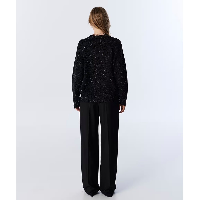 TWIST  Payetli Boncuk İşlemeli Kadın Kazak TW6250050446 - Siyah