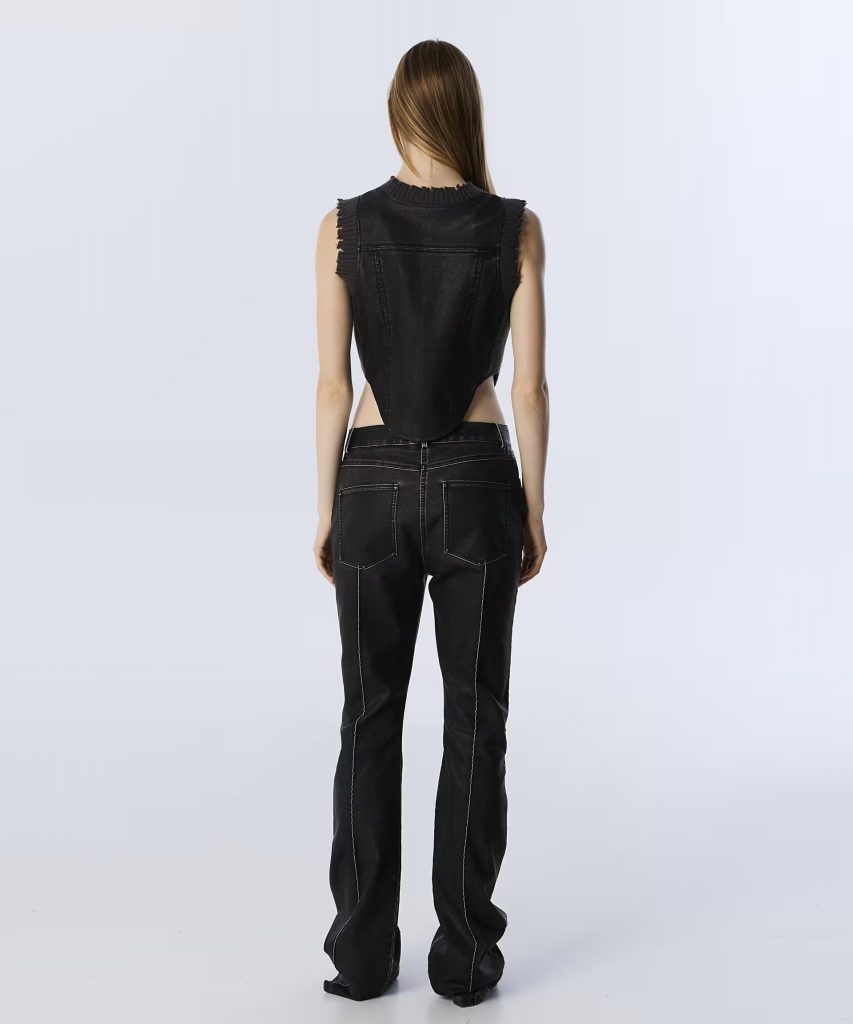 TWIST Deri Görünümlü Triko Mix Yelek TW6250007027