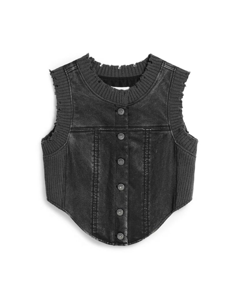 TWIST Deri Görünümlü Triko Mix Yelek TW6250007027